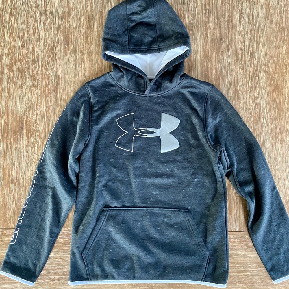 Under Armour Boys’ Charcoal Gray Hooded Sweatshirt Size Youth Large